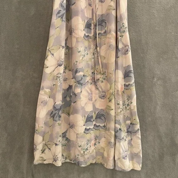 Vintage All That Jazz Dress Womens 9/10 Purple Floral Maxi Sleeveless 90s‎ USA - Picture 13 of 16